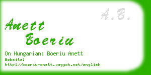 anett boeriu business card